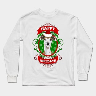 Christmas Happy Holidays Puppy Santa Hat Long Sleeve T-Shirt